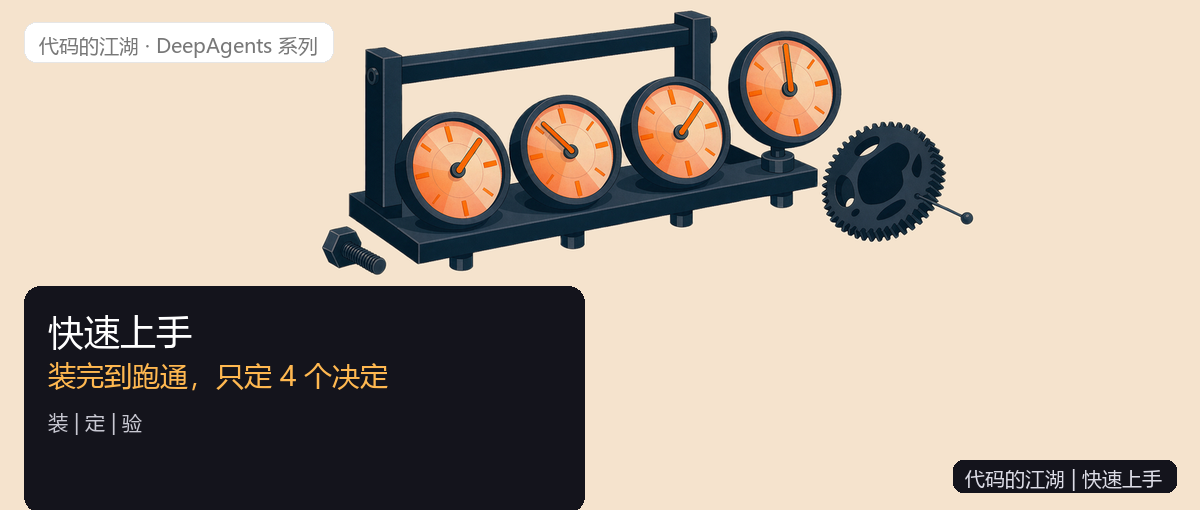 DeepAgents（三）：Quick Start：装完到跑通，只定 4 个决定